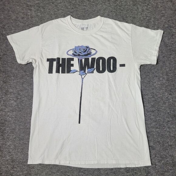 Vlone × Pop Smoke  The Woo Rose T-Shirt Authentic Mens Size M Graphic White - Picture 1 of 7